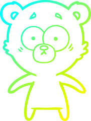 cold gradient line drawing worried bear cartoon