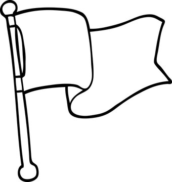 recommend clip art: line drawing cartoon white flag waving