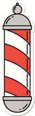 tattoo style sticker of a barbers pole