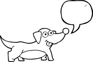 speech bubble cartoon happy little dog
