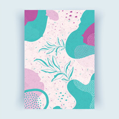 Cover layouts A4 format, vertical orientation. Cover with abstract shapes.