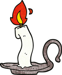 cartoon doodle burning candle