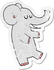 retro distressed sticker of a cartoon dancing elephant