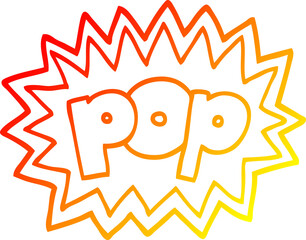 warm gradient line drawing cartoon pop symbol