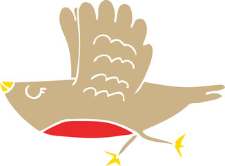 flat color style cartoon bird