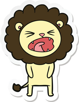 sticker of a cartoon lion