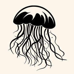 Jellyfish vector for logo or icon, drawing Elegant minimalist style,abstract style Illustration  © Nazar