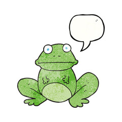 speech bubble textured cartoon frog