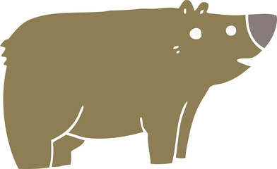 flat color style cartoon bear
