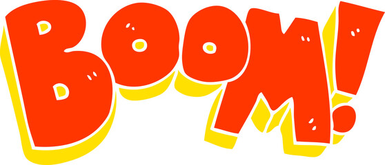 flat color illustration of a cartoon boom
