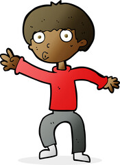 Fototapeta premium cartoon boy waving warning
