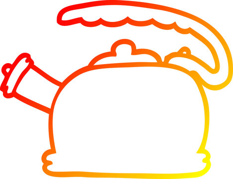 recommend clip art: warm gradient line drawing cartoon whistling kettle