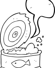 speech bubble cartoon can of tuna