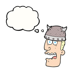thought bubble cartoon screaming warrior man