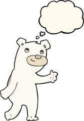 cute cartoon polar bear with thought bubble