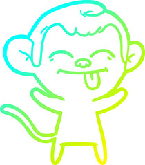 cold gradient line drawing funny cartoon monkey