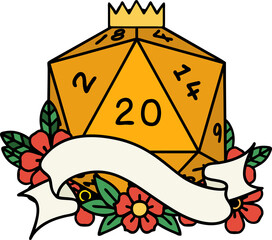 natural twenty D20 dice roll illustration