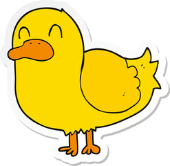 sticker of a cartoon duck