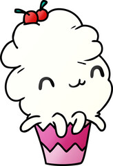 gradient cartoon kawaii octopus cupcake