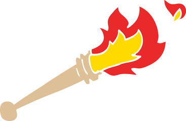flat color illustration cartoon sports torch