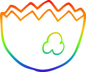 rainbow gradient line drawing cartoon cracked eggshell