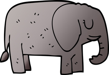 cartoon doodle elephant standing still