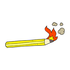 cartoon flaming pencil