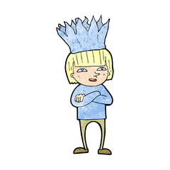 cartoon person wearing paper crown