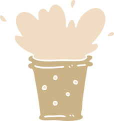 flat color illustration cartoon fizzy drink