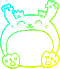 cold gradient line drawing cartoon bear