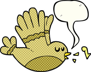 comic book speech bubble cartoon singing bird