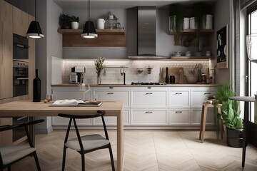 modern kitchen interior