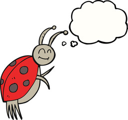 thought bubble cartoon ladybug