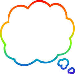 rainbow gradient line drawing cartoon thought cloud