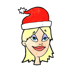 cartoon woman ready for christmas