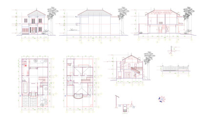 Dream luxury home blueprint illustration, dream home layout blueprint vector