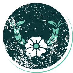 distressed sticker tattoo style icon of a decorative flower