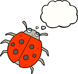 thought bubble cartoon ladybug
