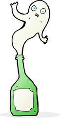 cartoon ghost in bottle