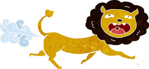 cartoon farting lion