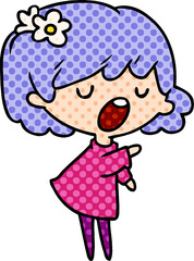 cartoon of a cute kawaii girl