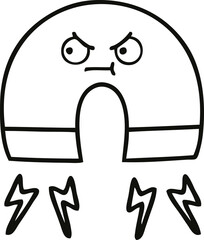 line drawing cartoon magnet