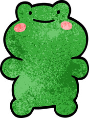 funny cartoon doodle frog