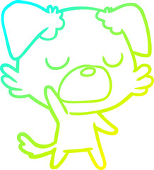 cold gradient line drawing cartoon dog
