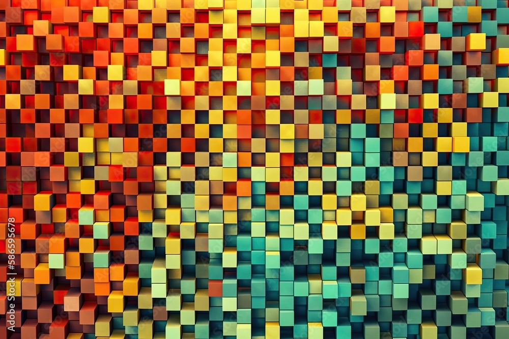 Poster colorful abstract background composed of squares. generative ai