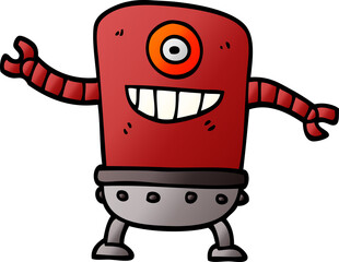 cartoon doodle robot