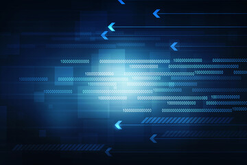 2d illustration Abstract futuristic electronic circuit technology background
