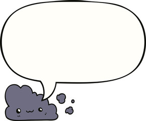cute cartoon cloud and speech bubble