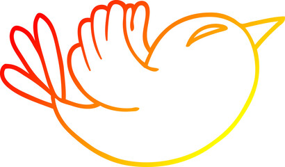 warm gradient line drawing cartoon bluebird