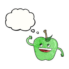 thought bubble textured cartoon apple